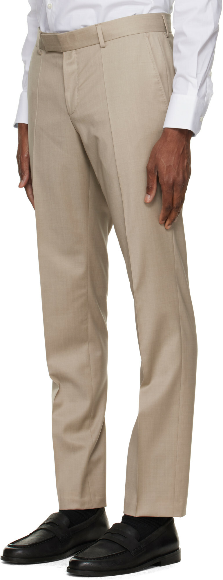 BOSS Beige Single-Breasted Suit