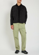 Stone Island Logo-appliquéd Stretch-cotton Overshirt Black