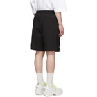 Juun.J Black Pinstripe Zipper Shorts