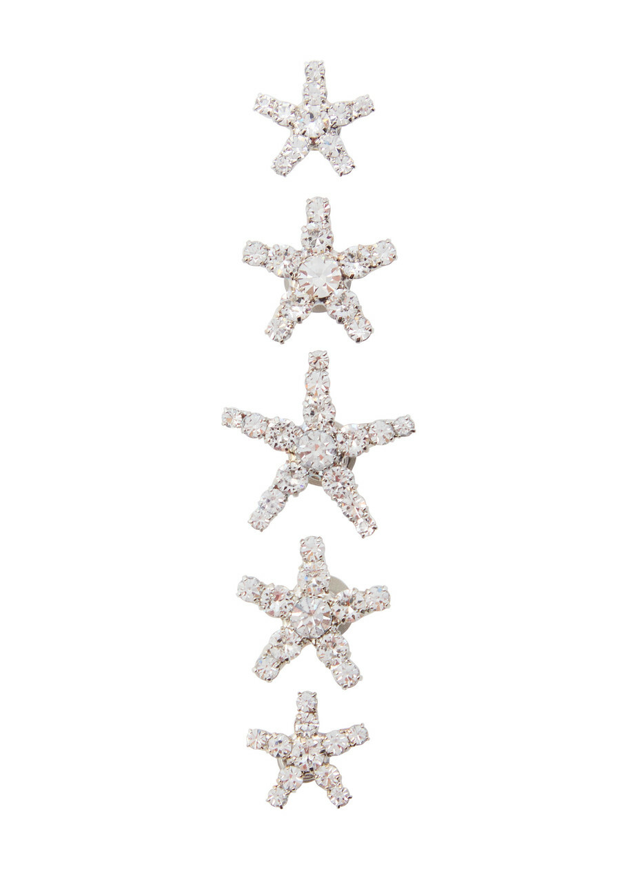 Jennifer Behr Vespera Crystal-embellished Hair Magnets - set of Five - One Size