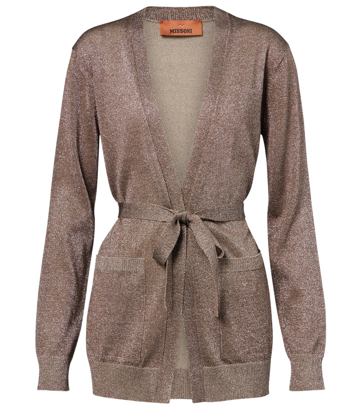 Photo: Missoni Knitted lamé wrap cardigan