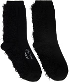 Yohji Yamamoto Black Printed Socks