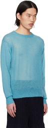 AURALEE Blue Semi-sheer Sweater