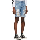 Levis Blue Denim 501 Original-Fit Cut-Off Shorts