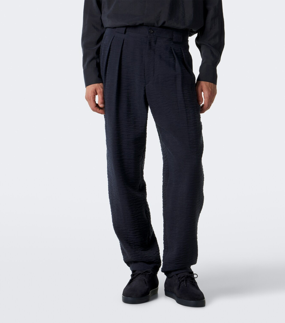 Giorgio Armani Pleated jacquard straight pants