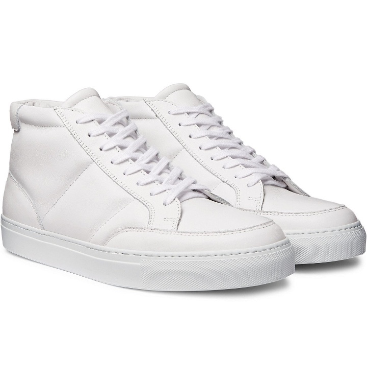 Photo: Officine Generale - Danny Leather High-Top Sneakers - White