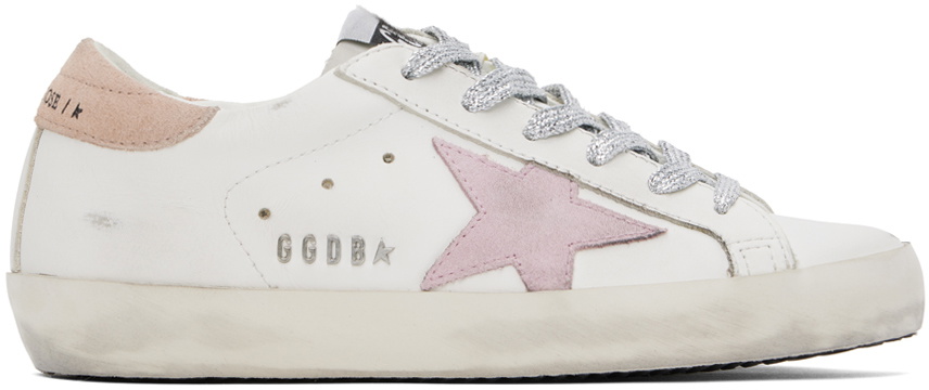 Golden Goose White & Pink Super-Star Sneakers Golden Goose