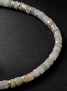 M. Cohen - Tucson Sterling Silver, Amazonite and Cord Beaded Bracelet - White
