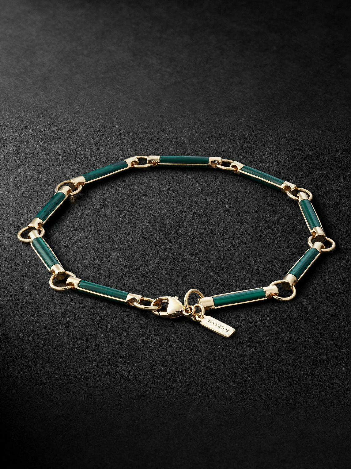 Foundrae - 18-Karat Gold Malachite Chain Bracelet - Gold