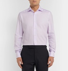 Ermenegildo Zegna - Lilac Cutaway-Collar Prince of Wales Checked Cotton Shirt - Lilac