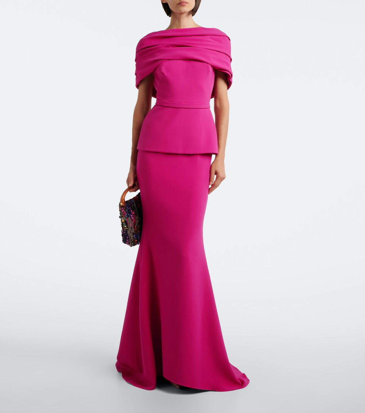 Safiyaa Loura off-shoulder crêpe gown