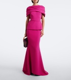 Safiyaa Loura off-shoulder crêpe gown