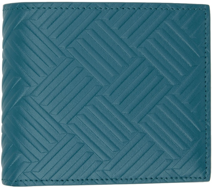Photo: Bottega Veneta Blue Embossed Bifold Wallet