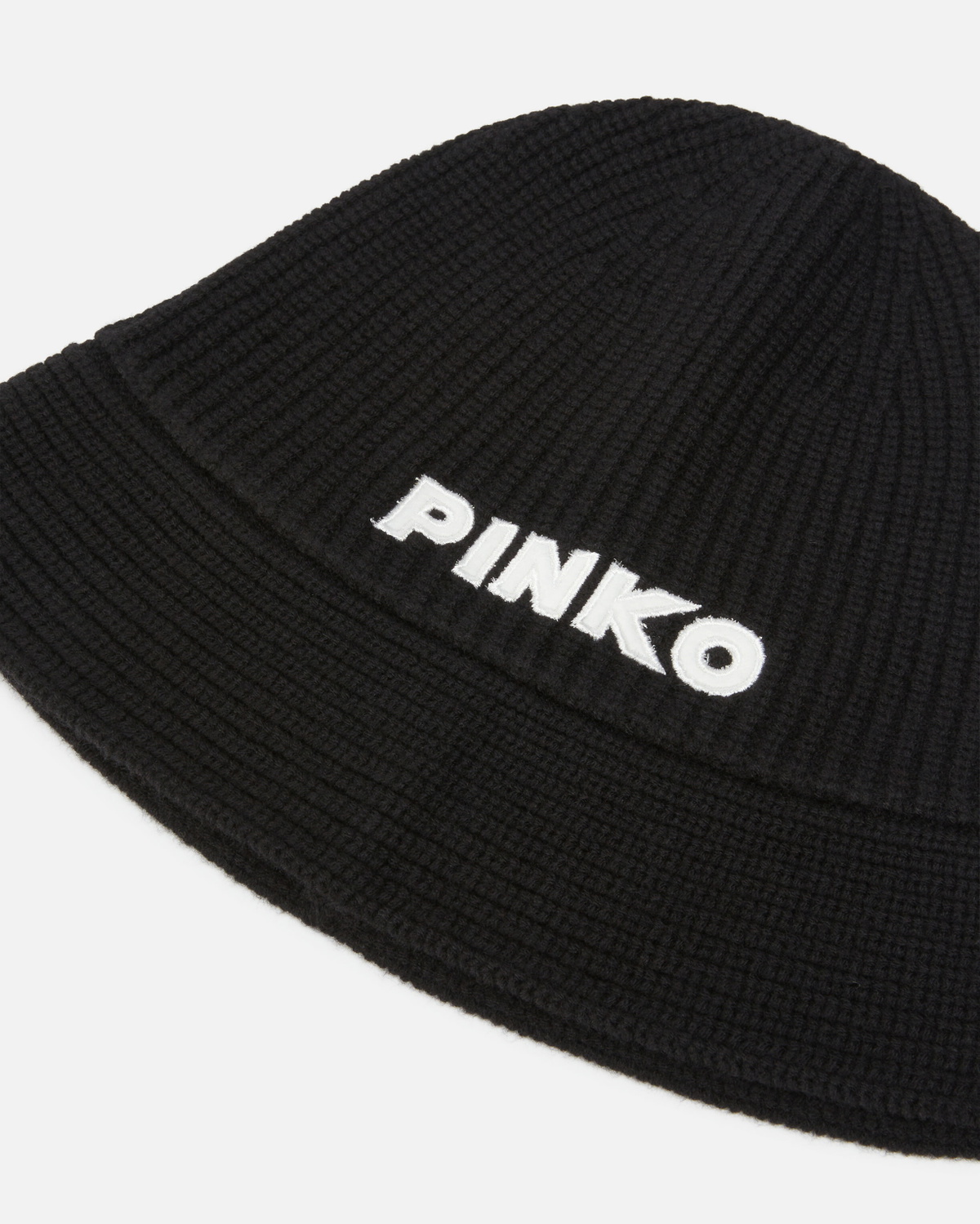 Pinko Wool Bucket Hat With Pinko Logo Limo Black