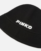 Pinko Wool Bucket Hat With Pinko Logo Limo Black