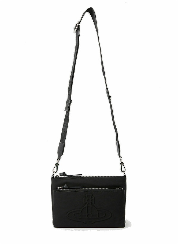 Photo: Penny Double Pouch Crossbody Bag in Black