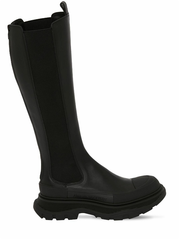 Photo: ALEXANDER MCQUEEN - 45mm Tread Slick Leather Tall Boots