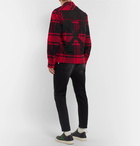 Off-White - Embellished Checked Cotton-Blend Flannel Shirt - Men - Red