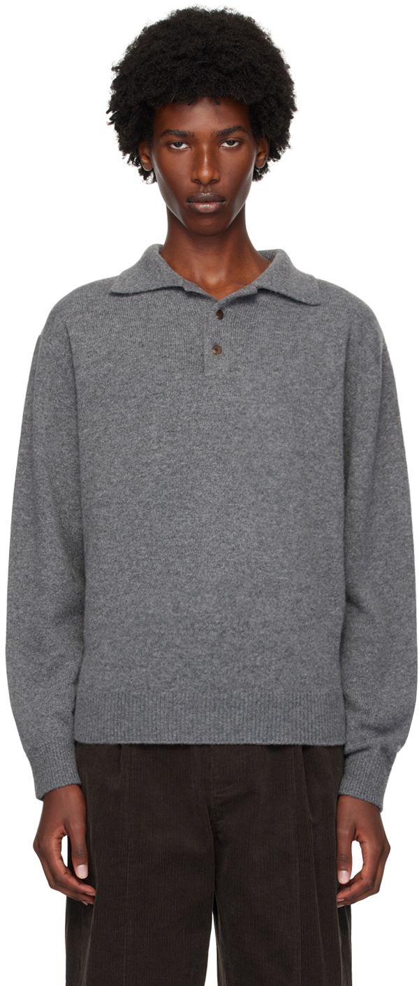 LE17SEPTEMBRE Gray Collar Polo