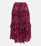 Ulla Johnson Josette tiered cotton-blend midi skirt