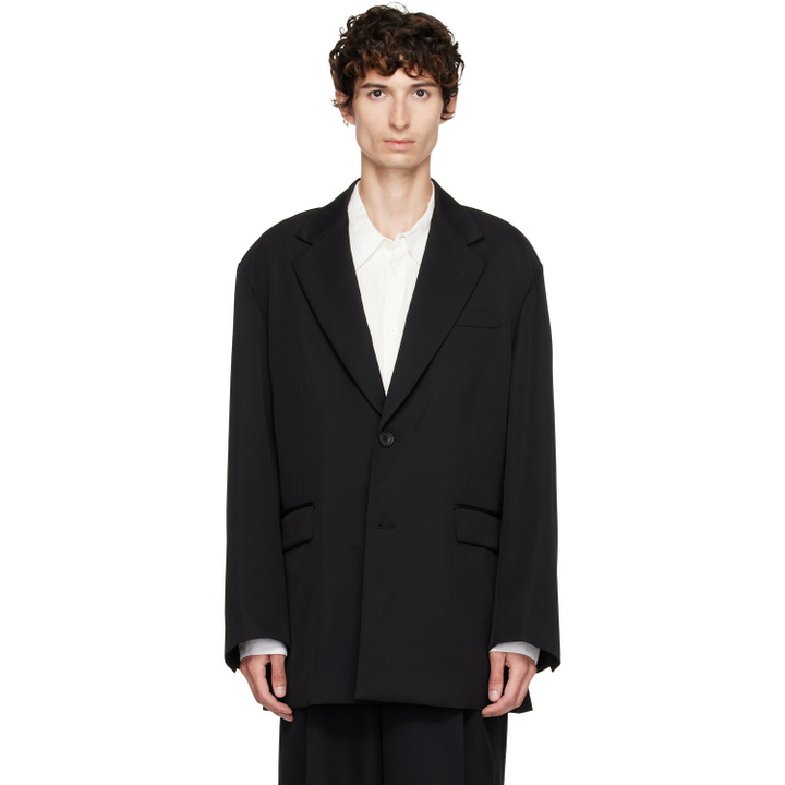 Photo: ssstein Black Oversized Single Breasted Long Blazer