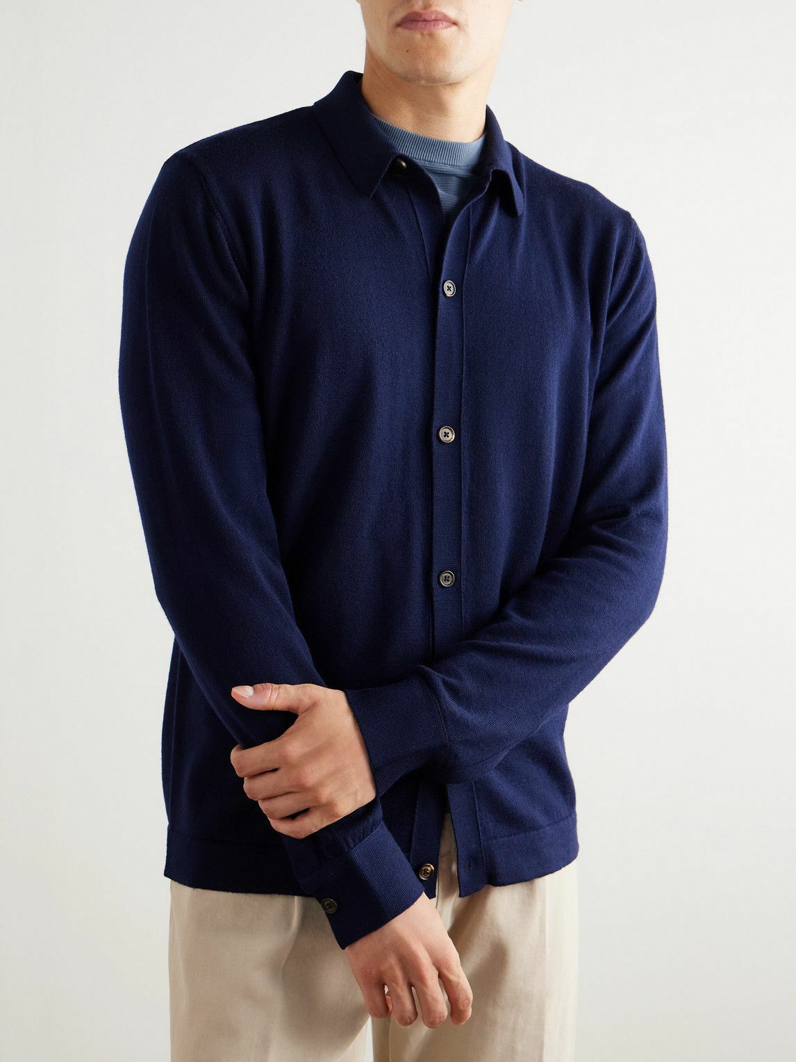 Eleventy - Slim-Fit Wool Cardigan - Blue