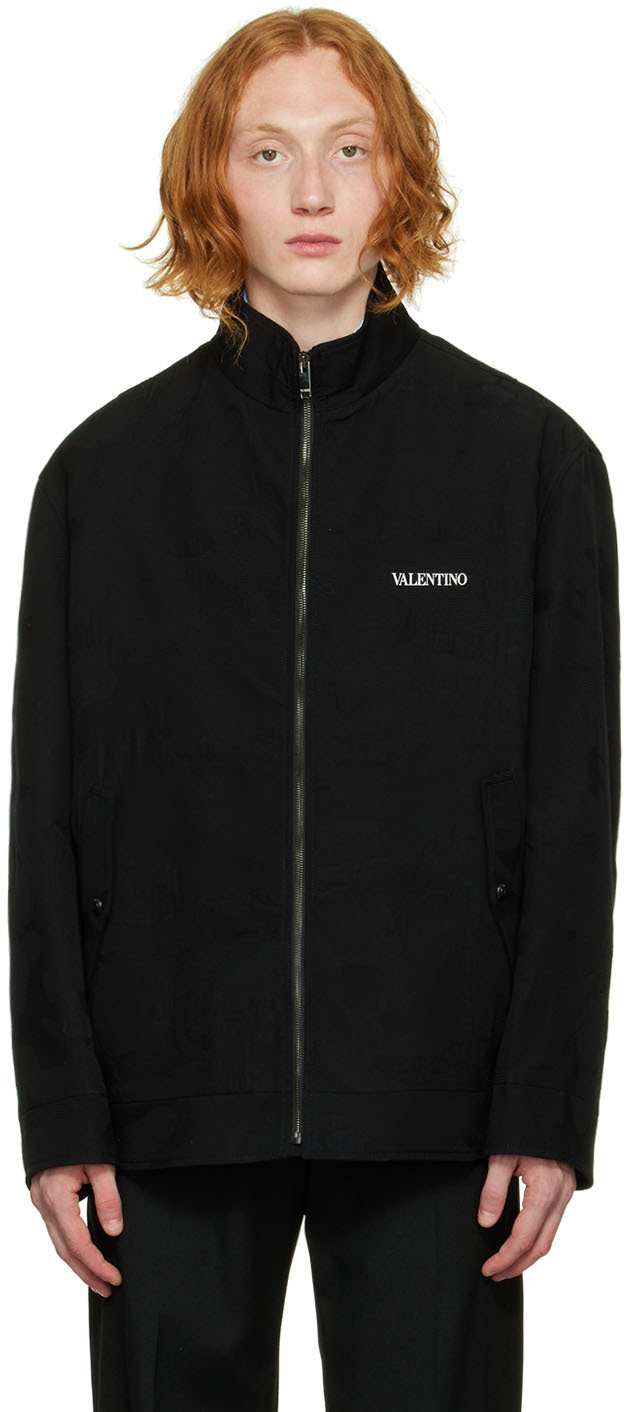 Valentino Black Camouflage Jacket Valentino