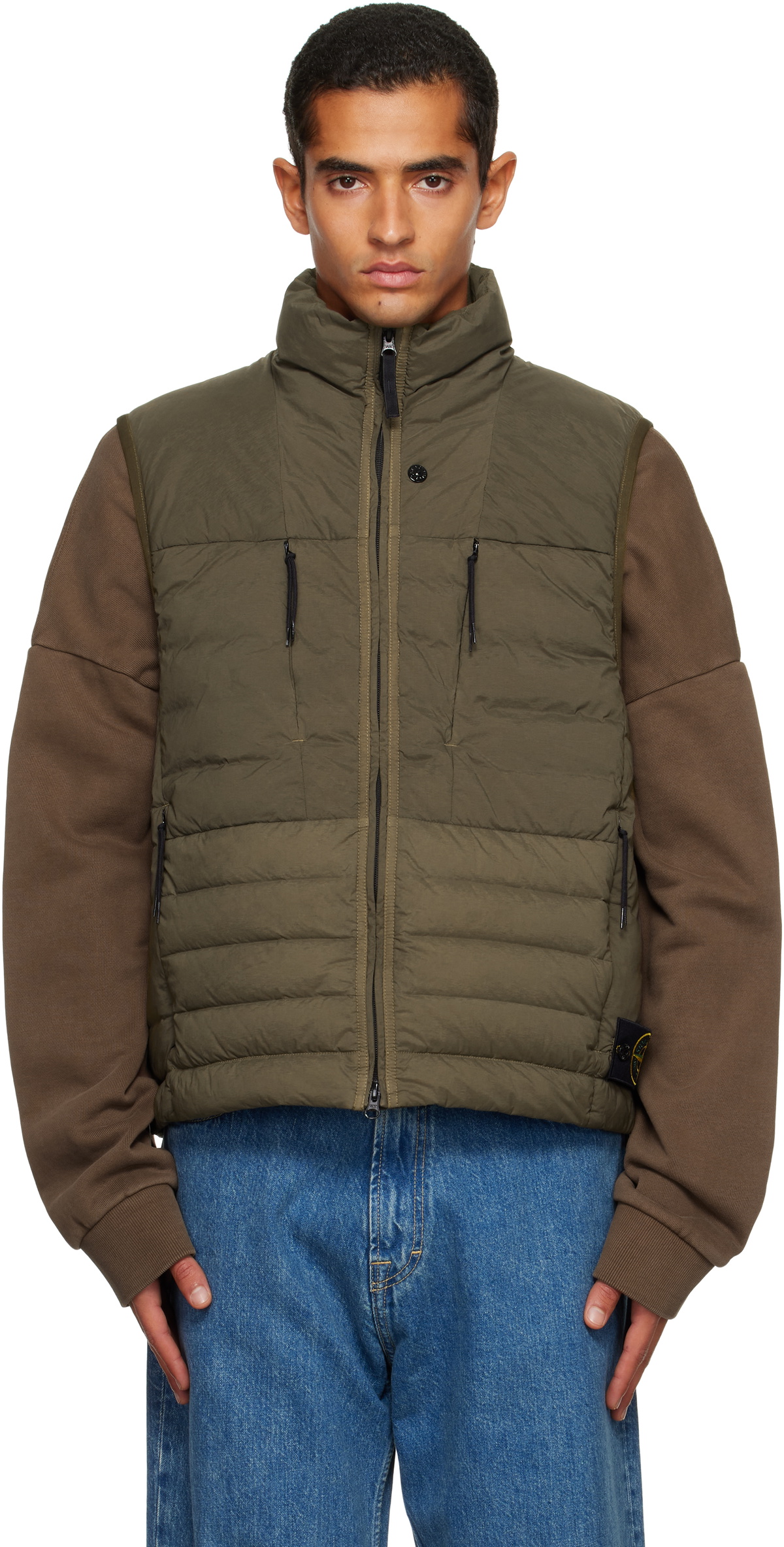 Stone Island Men's David Light Indigo-TC Vest in Indigo Stone Island