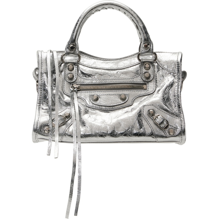 Photo: Balenciaga Silver 'Le City Mini' Metallic Lamb Leather Bag