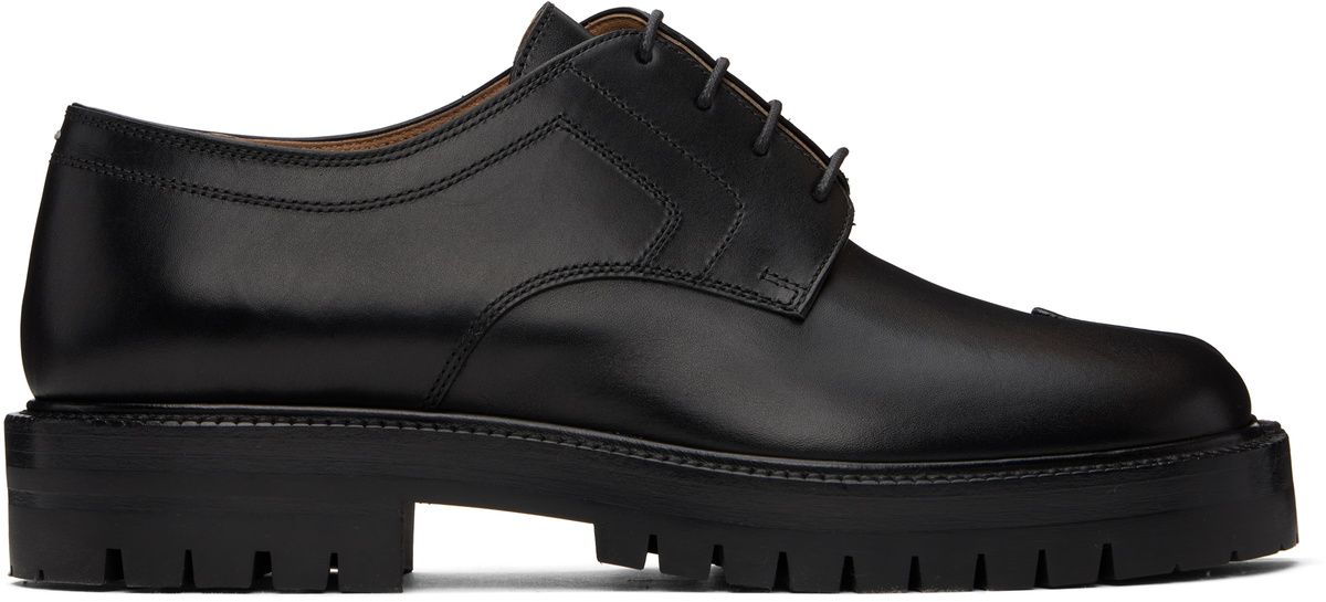 Maison Margiela Black Tabi Lace-Up Derbys Maison Margiela