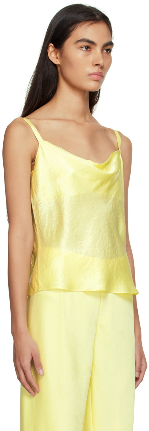 VINCE Draped crinkled-satin camisole