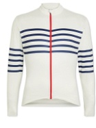 Café du Cycliste - Embroidered Striped Cycling Jersey - White