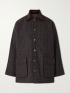 De Bonne Facture - Checked Corduroy-Trimmed Wool-Tweed Jacket - Brown