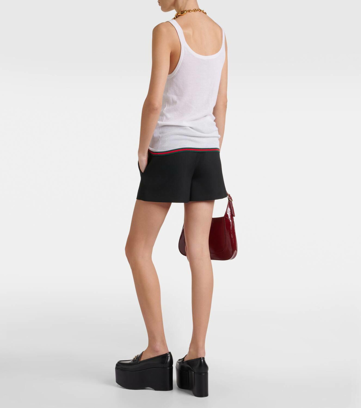 Gucci Ribbed-knit cashmere and silk tank top Gucci