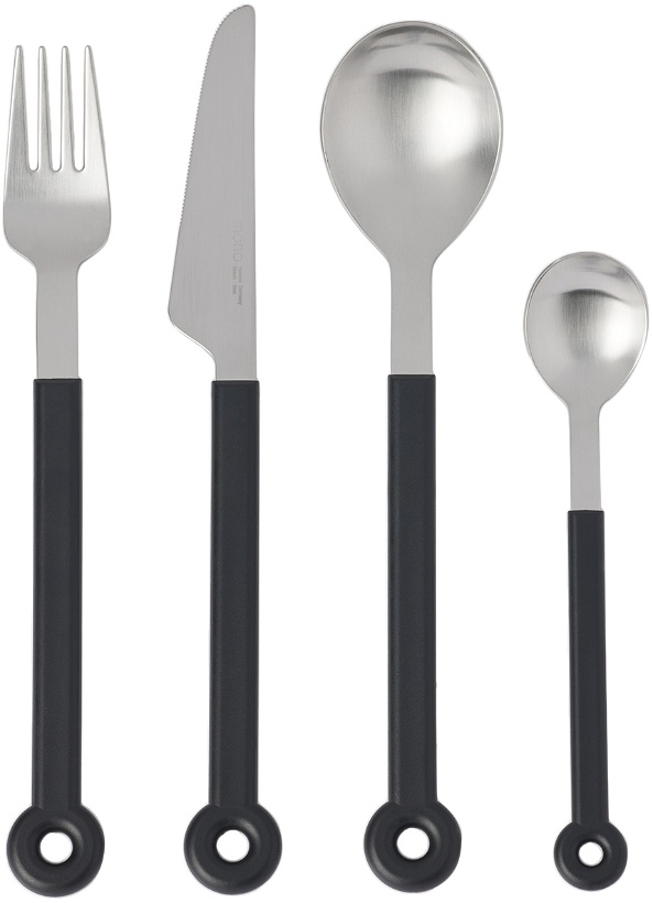 Photo: Mono Black & Silver Mono Ring Cutlery Set