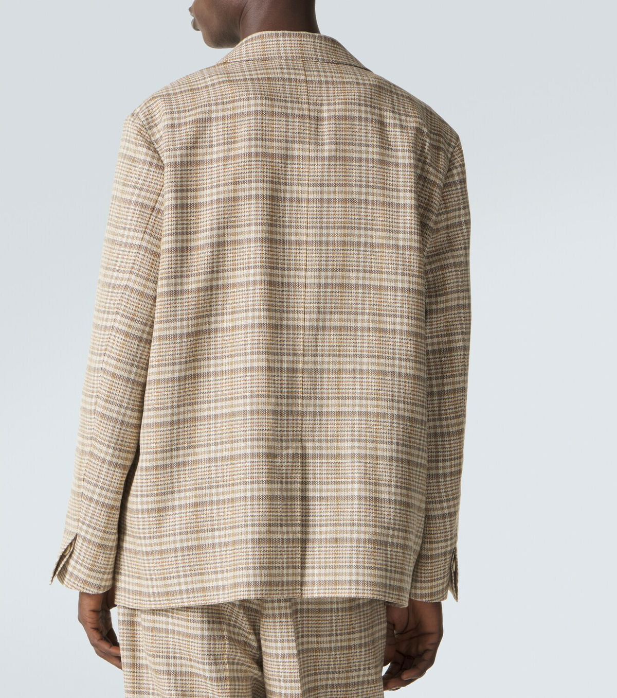 Auralee Checked silk and linen tweed jacket Auralee