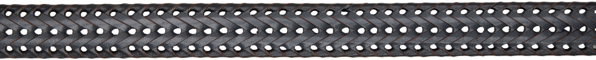 Dime Black Braided Leather Belt