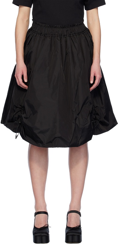 Photo: Simone Rocha Black Ruched Midi Skirt