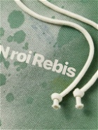RRR123 - Gym Bag Straight-Leg Logo-Print Paint-Splattered Cotton-Jersey Drawstring Shorts - Green