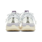 Versace White and Purple Chain Reaction Sneakers
