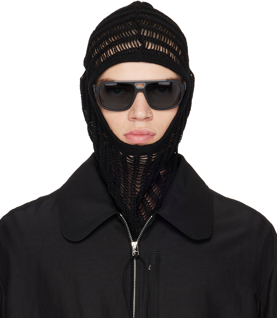 NVRFRGT Black Ribbed Balaclava