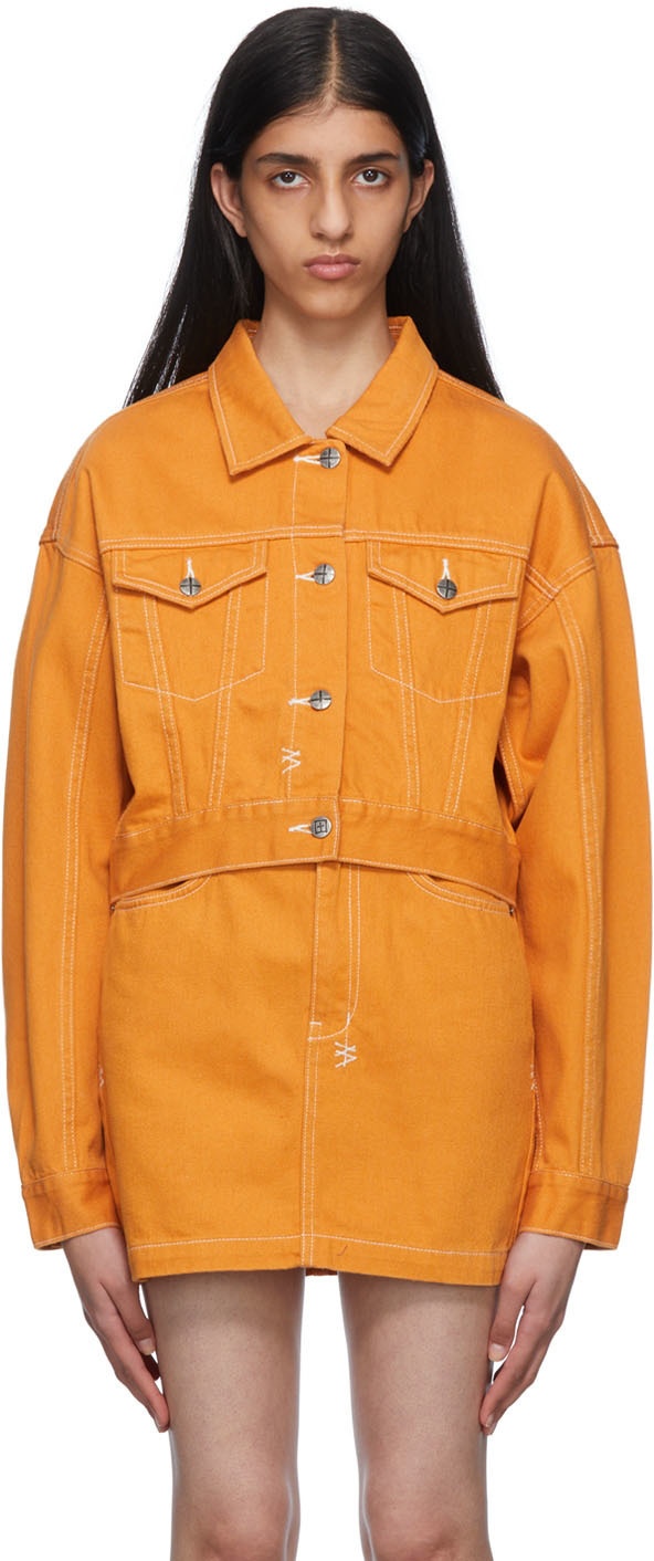 Details 140+ orange denim jacket - dedaotaonec