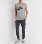 Nike - Sportswear Logo-Print Mélange Cotton-Jersey Tank Top - Gray
