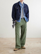 Cherry Los Angeles - Wide-Leg Paint-Splattered Cotton-Ripstop Cargo Trousers - Green