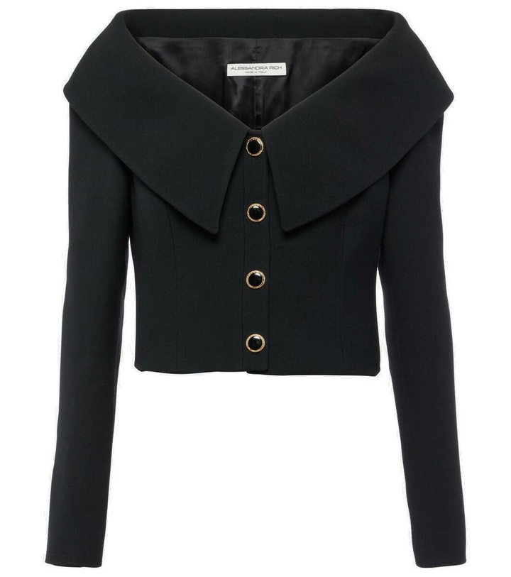 Photo: Alessandra Rich Off-shoulder wool jacket