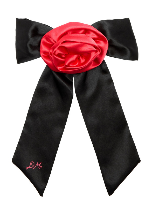 Photo: Damson Madder Rosette bow Satin Hair Clip - Black - One Size