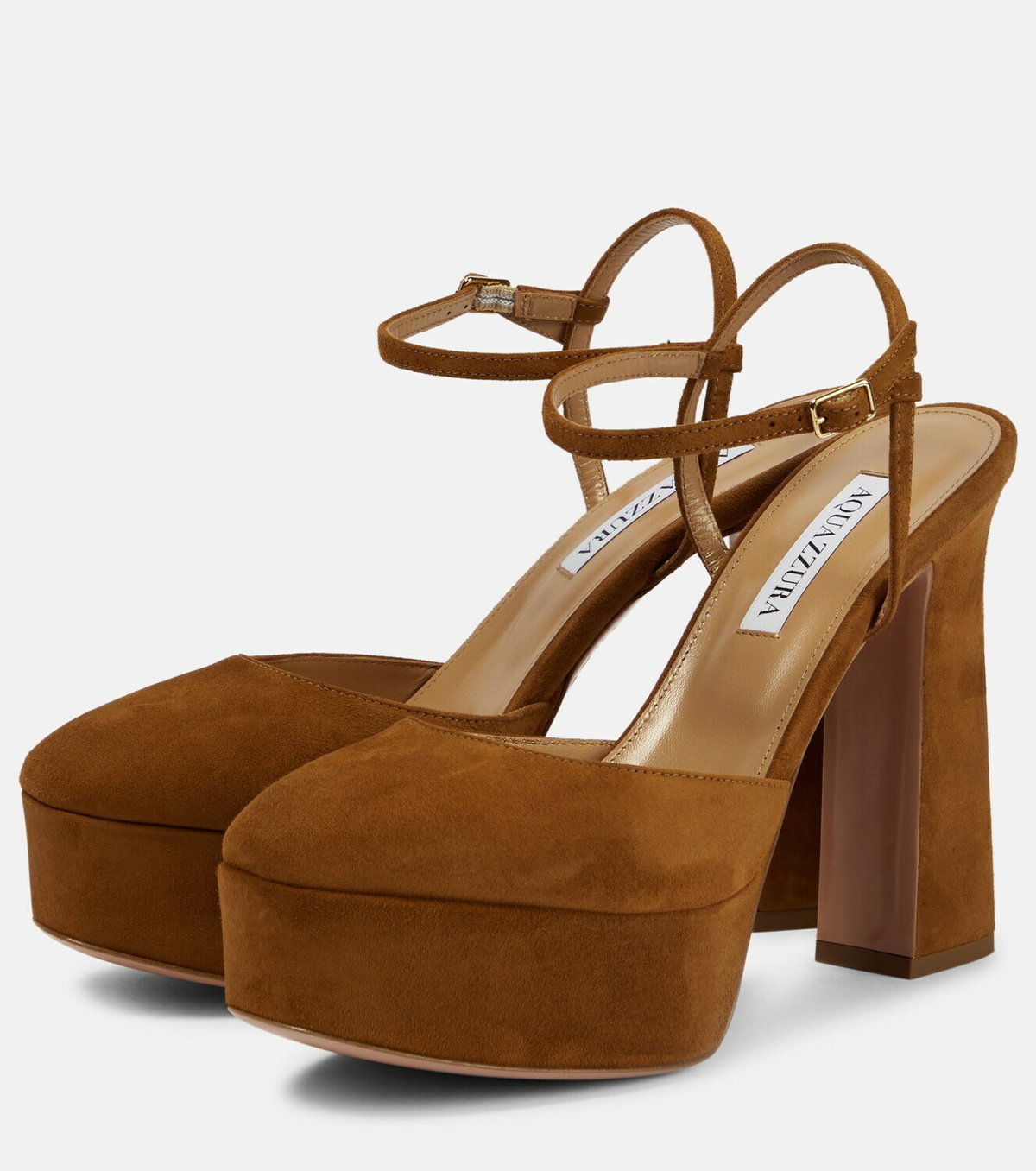 Aquazzura Groove Plateau 120 suede platform pumps