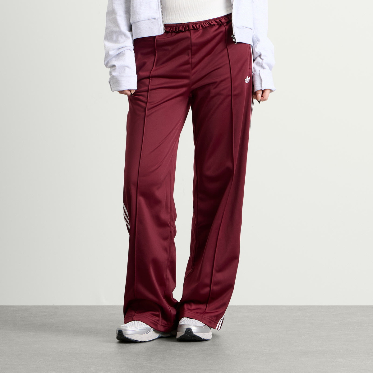 Adidas Women's Pleated Firebird Track Pant in Shadow Red