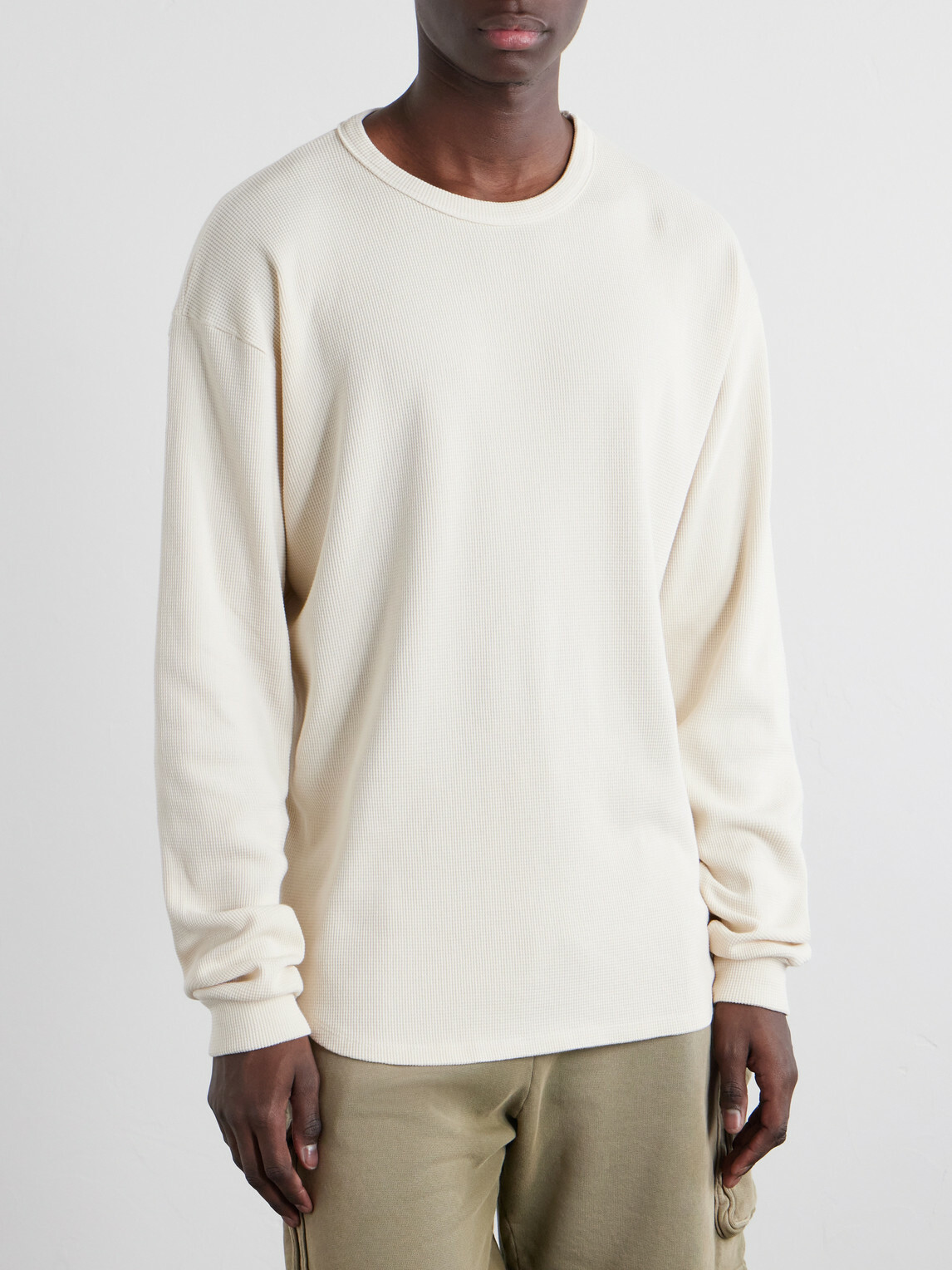 Les Tien - Thermal Baseball Cotton-Jersey Hem Tee - Neutrals