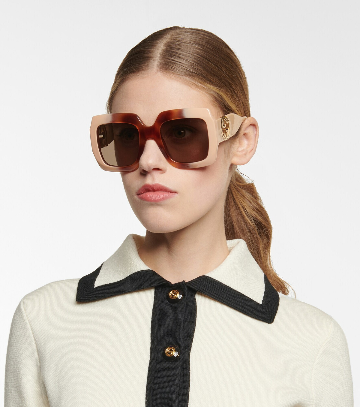 Gucci - Chain-trimmed square sunglasses Gucci